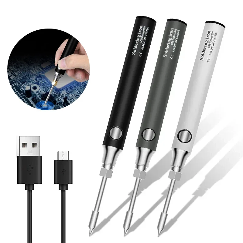 Original 5V 8W USB Soldering Iron Set Adjustable Temperature Range 330-450℃ Heating Portable Home Welding Solder Repair Tools