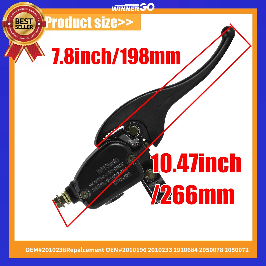 Right Front Brake Master Cylinder Lever for Polaris ATV Sportsman 300 335 400 400L Magnum Trail Blazer Big Boss ATP Worker 250