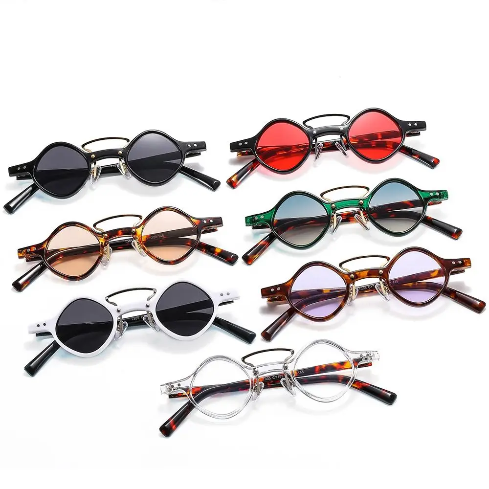 New Hippie Small Round Square Sunglasses Men/Women Retro Steam Punk Glasses Gradient Vintage Driving Shades UV400