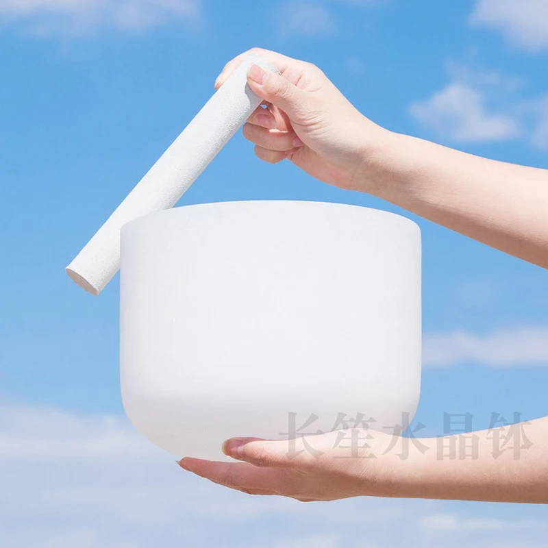 

10-14 Inch Crystal Singing Bowl 7 Chakras Large Quartz Sound Bowl Meditation Sound Healing Mindfulness Handmade Musical Bowls