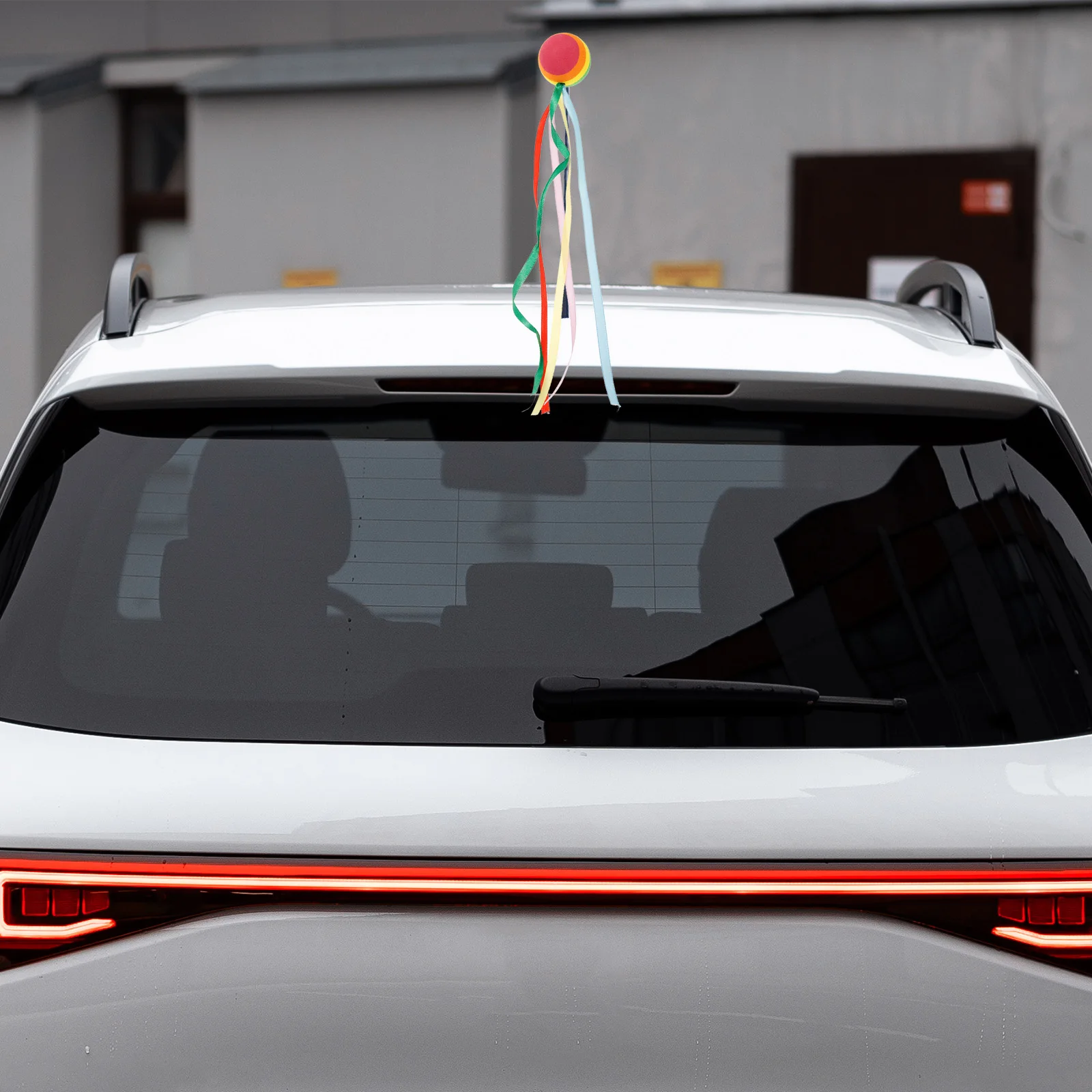 

Rainbow Ball Car Antenna Topper Roof Ribbon Decoration Styling Vehicle Auto Accessories Durable Material Cartoon Design Easy