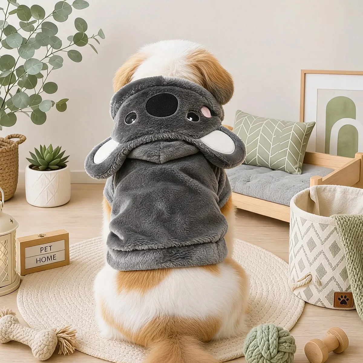 Lustiges Halloween-Kostüm für kleine Hunde, Fleece, warm, Cosplay, Haustier, Corgi, französische Bulldogge, Welpe, mittelgroße Kleidung, Mantel, Jacke, Zubehör – Detail 6