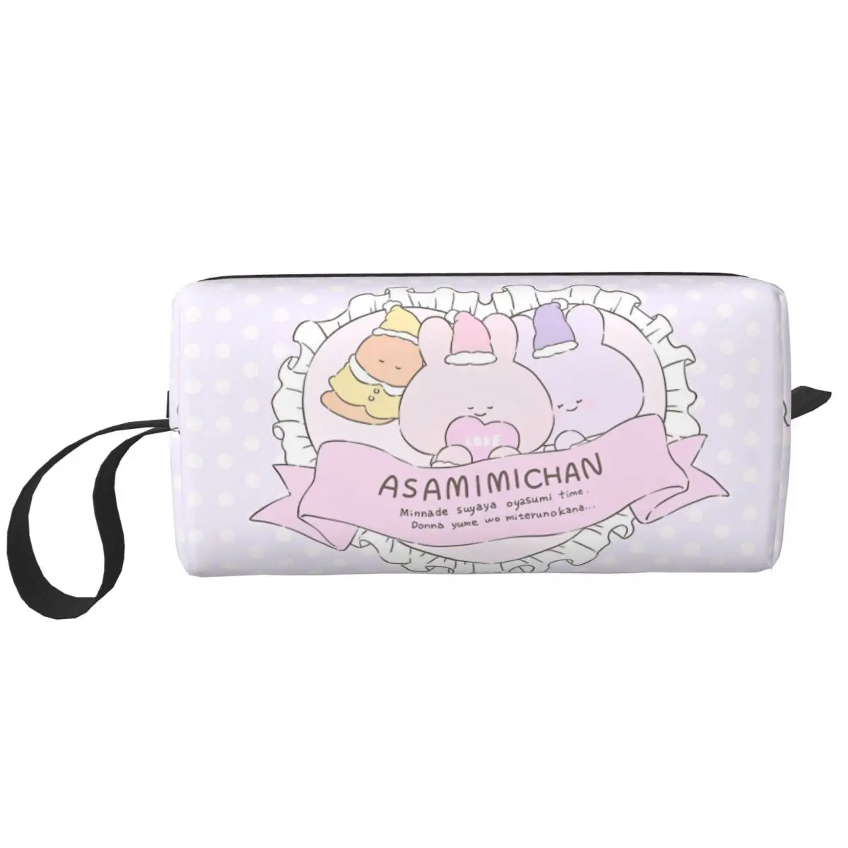 Asamimichaan Asleep Cartoon Cosmetic Bag for Women Makeup Bags Cute Asamimi Travel Water Resistant Toiletry Bag Organizer Merch