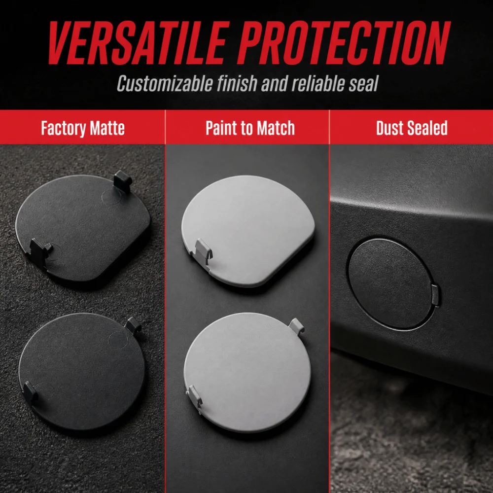 2PCS ABS Tow Hook Cover BHN1 50 EL1 BB，BHN1 50 EK1 BB Black Towing Eye Hook Cover Bumper Hook Cover for Mazda 3 2014‑2019