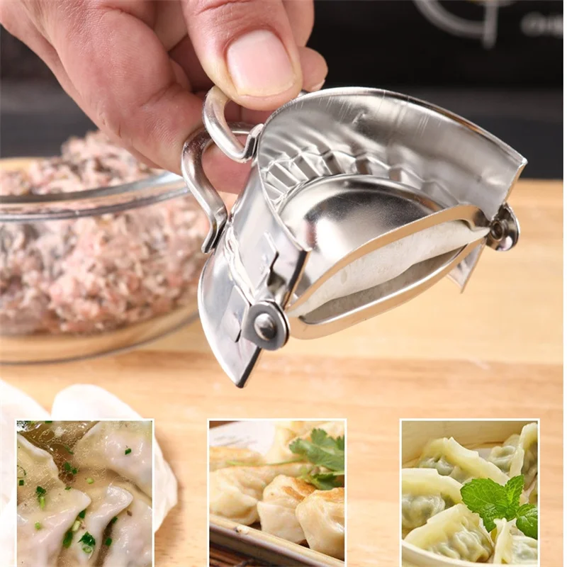 1PC S/L Stainless Steel Dumplings Tool Dumpling Mold Household Manual Press Kitchen Pastry Baking Dumpling Maker Accessories