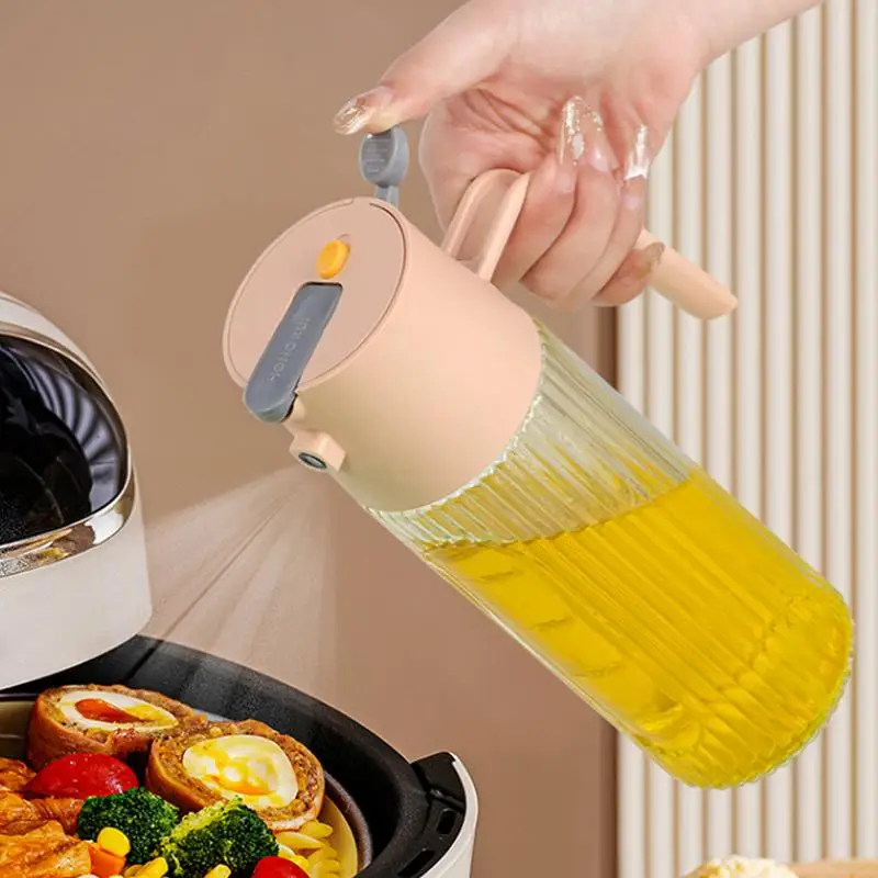 2 in 1 Pour Spray Sprayer Kitchen Fryer Air Spray Oil Dispenser Bottle for Olive Oil Cooking Frying BBQ Camping Large Capacity