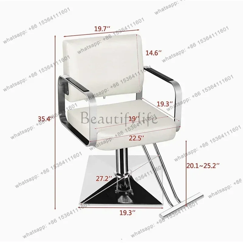 LSNordic Iron Art Barber Chairs Modern Simple Luxury Swivel Barber Chairs Ergonomic Hairdresser Salon Furniture Cadeiras FYBC