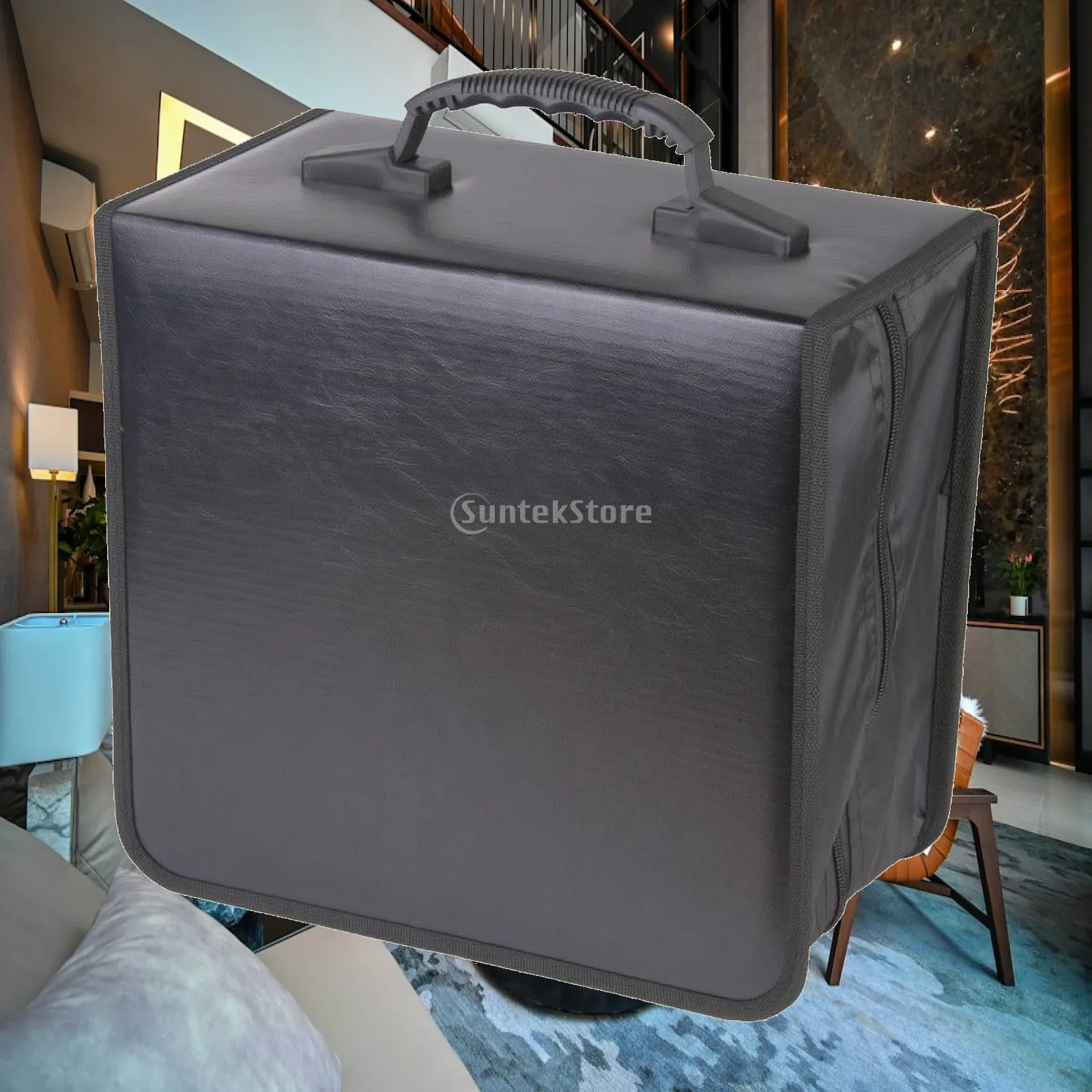 CD/DVD Case with Zipper Portable CD/DVD Case with Handle Disc Wallet with Handle Leather Organizer Organized for Collectors