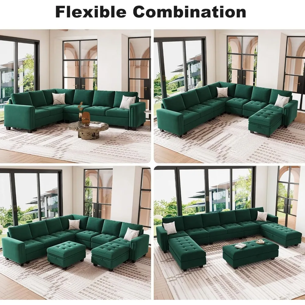 Single Seat Module for Modular Sectional Sofa Green