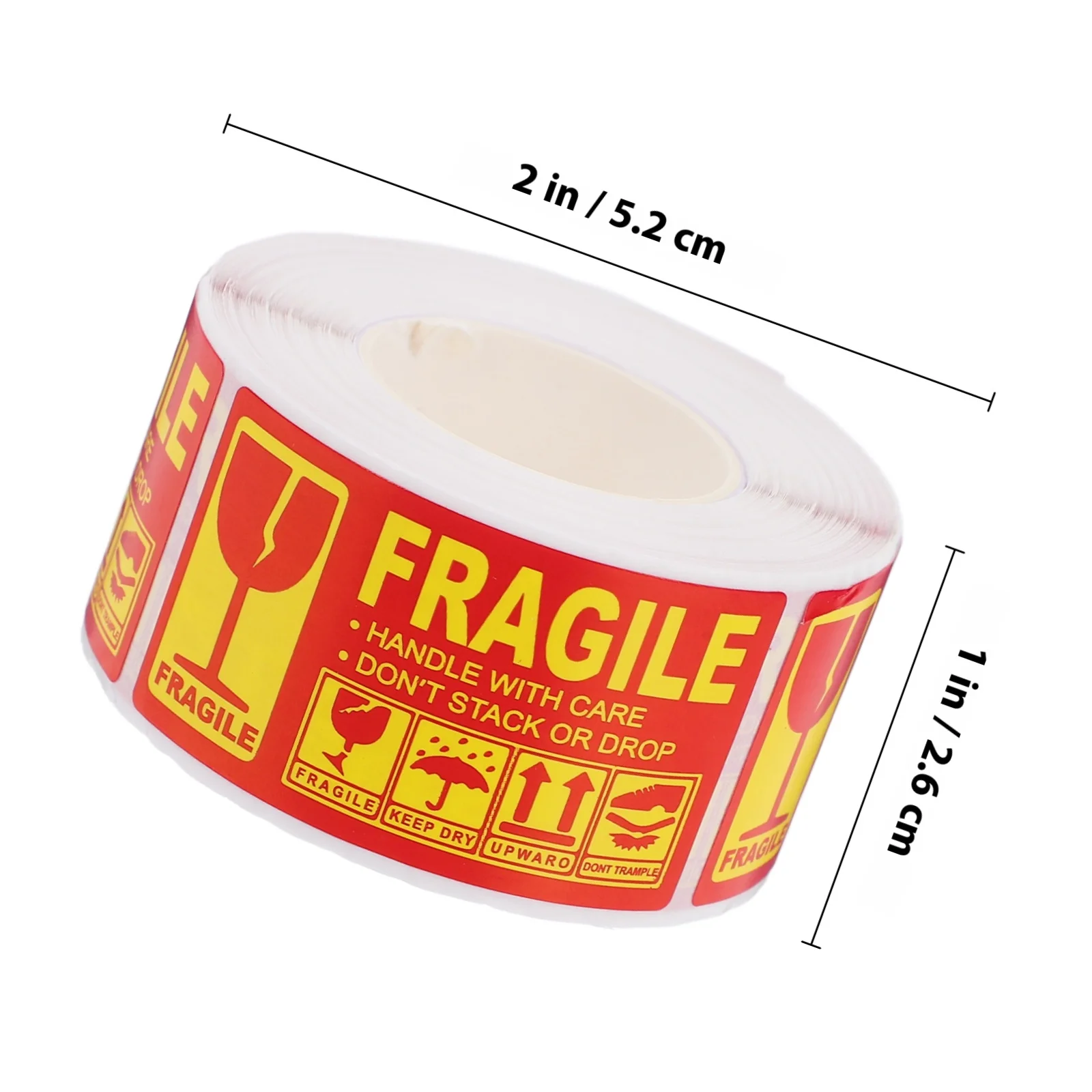 3 لفات من الملصقات الهشة ملصقات تحذيرية باللغة الإنجليزية للشحن والتخزين المتحرك وملصقات التعبئة المتينة الواجهة مع مقبض #5