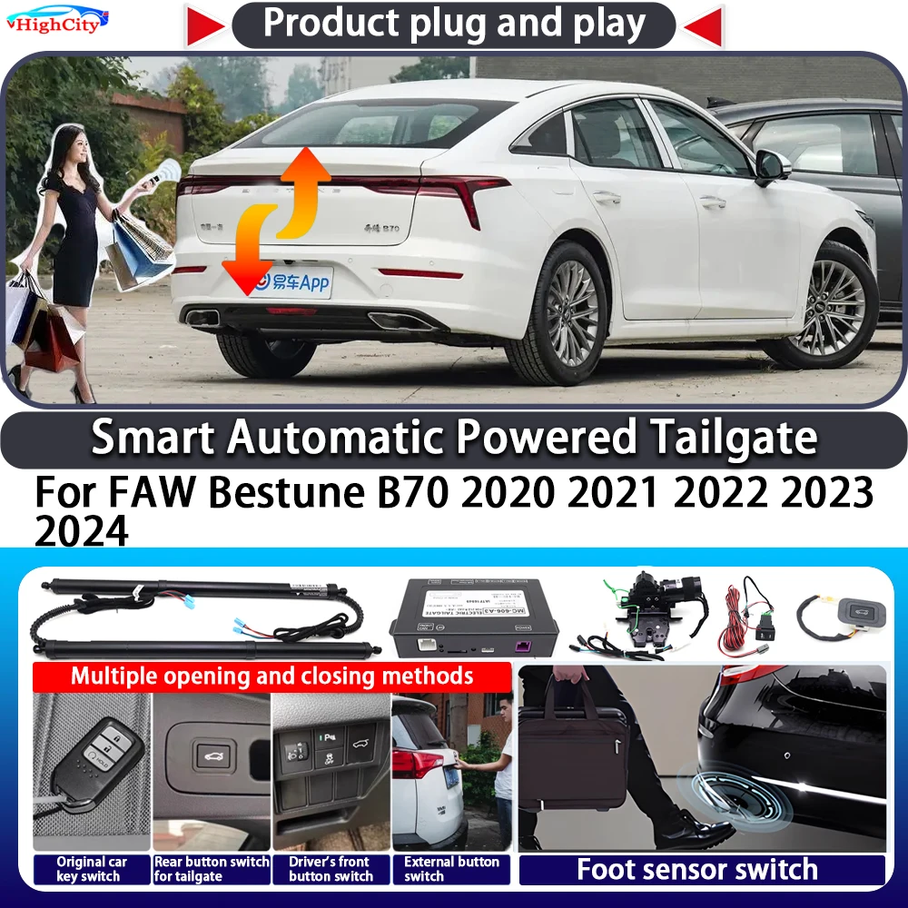 

For FAW Bestune B70 2020 2021 2022 2023 2024 Smart Automatic Powered Tailgate Key Control Trunk Lift Kit Electric Power Tailgate