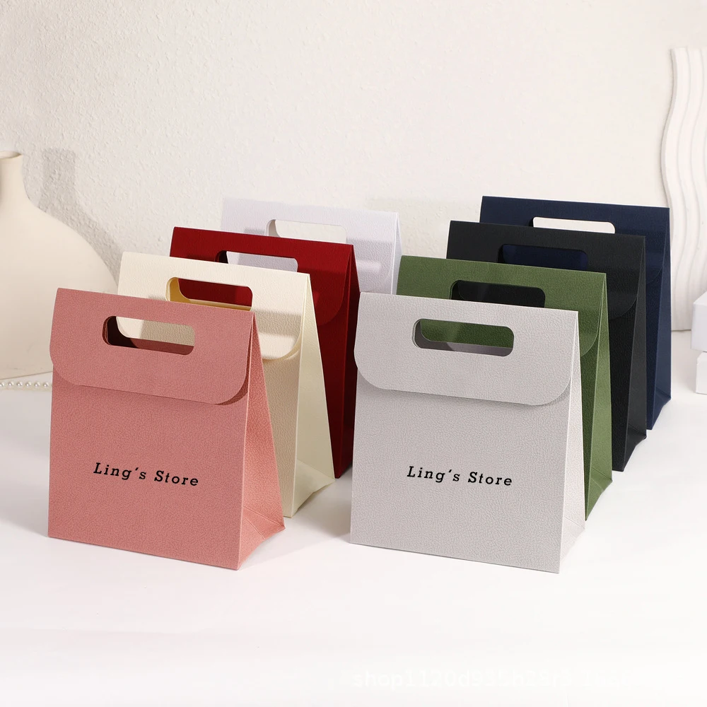 20/50/100 شعار مخصص 14.5x15.5x7.5 سنتيمتر مجوهرات ورقة مقبض حقيبة Bowknot الشريط حقائب مستحضرات التجميل العطور هدية صغيرة المنظم #6