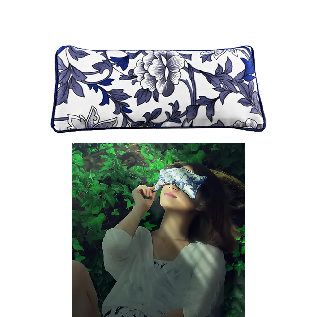Relax Restorative Eye Pillow Natural Silk Sleep Mask Lavender Filled Flax Seeds for Yoga Class Nap and Shift Work