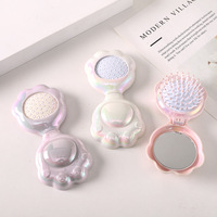 Colorful hair comb, anti-static air cushion massage comb, mirror comb integrated comb, portable mini folding comb for travel