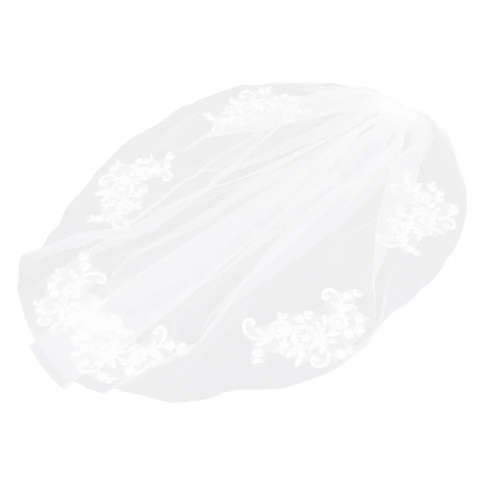 

Elegant Bridal Veil Waist-length Beige Short Bling Hand-sewn Veil for Bride Metal Comb Wedding Accessories