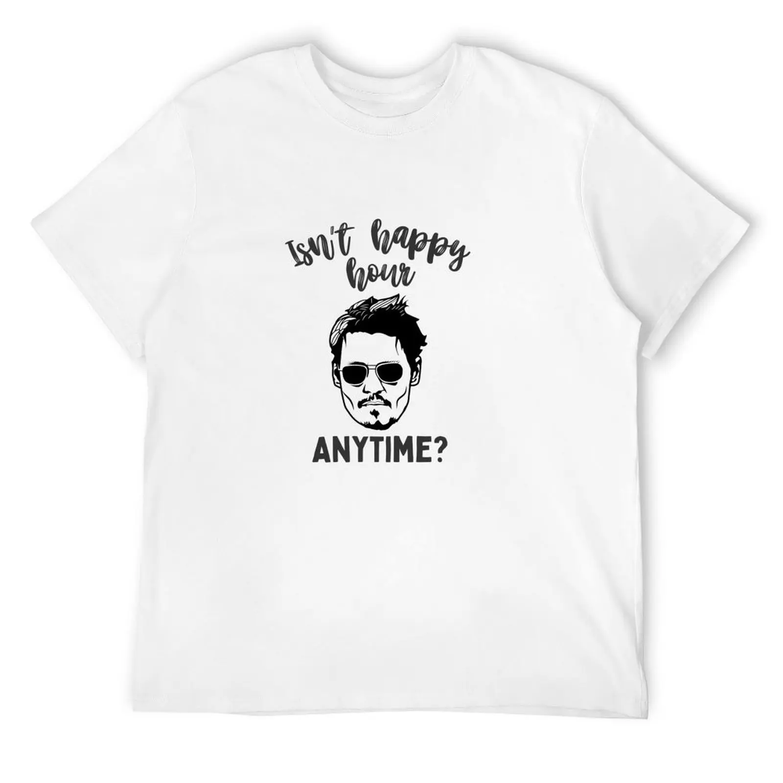 

Johnny Depp court trial Amber funny tshirt pirates isn’t happy hour anytime T-Shirt plus sizes Short sleeve tee Men's t-shirt