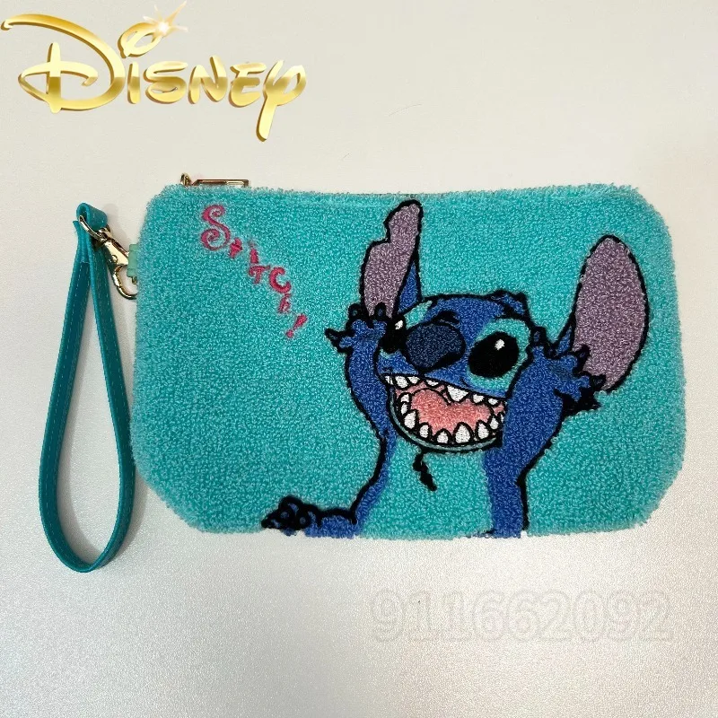 Disney Stitch New Plush Wallet Cartoon Embroidery Fashion Women's Shoulder Bag Portable Women's Plush Shoulder Crossbody Bag