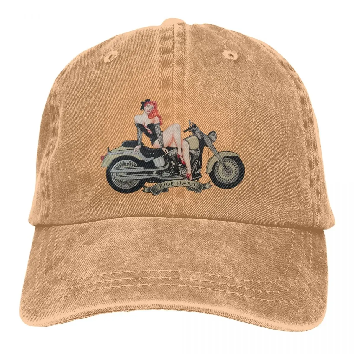 Motorcycle Pinup Baseball Caps Peaked Cap Pin Up Girl Sun Shade Hats for Men