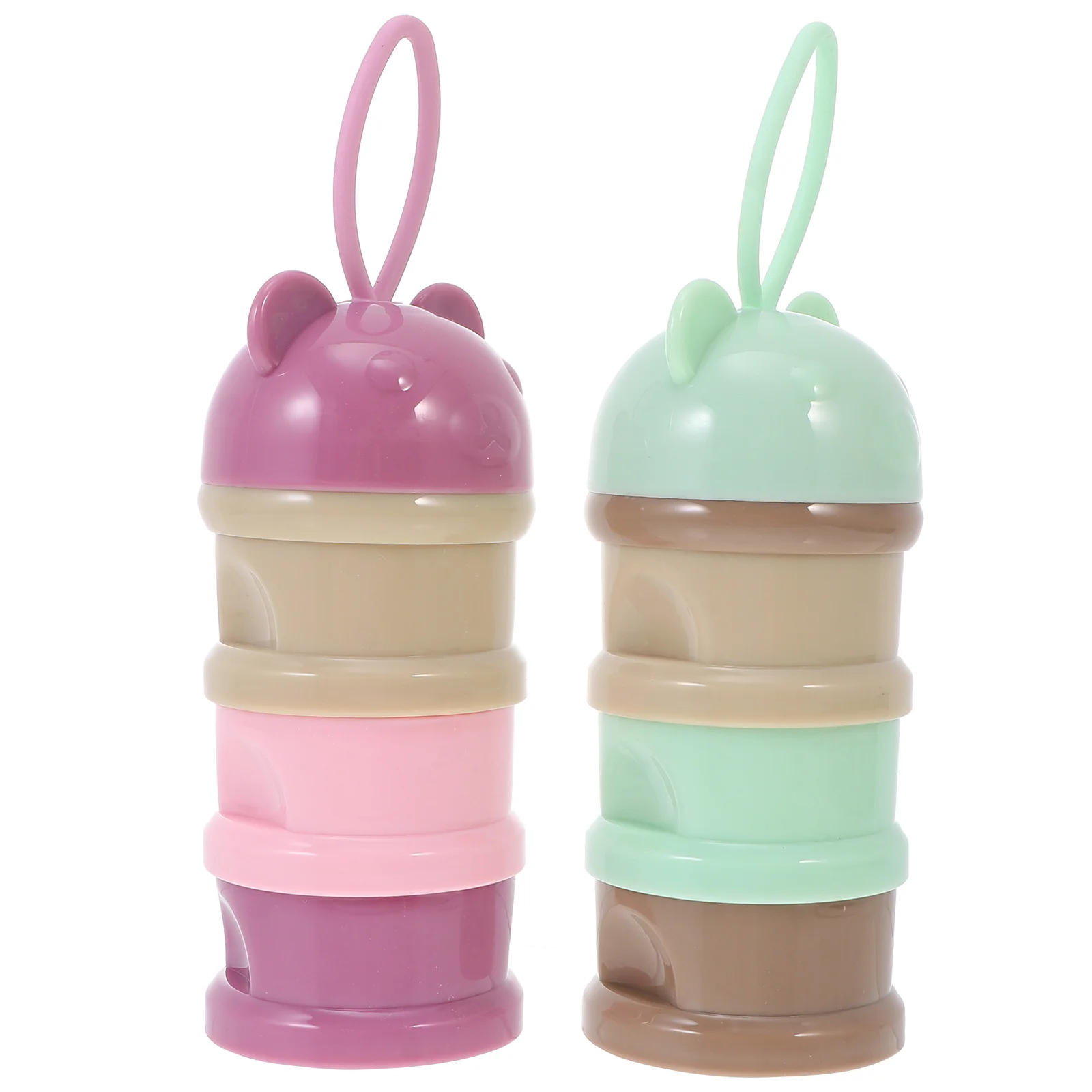 2 Pcs Baby Formula Box Three Layer Storage Case Holder Snack Containers Milk Powder Dispenser Food Rice Flour