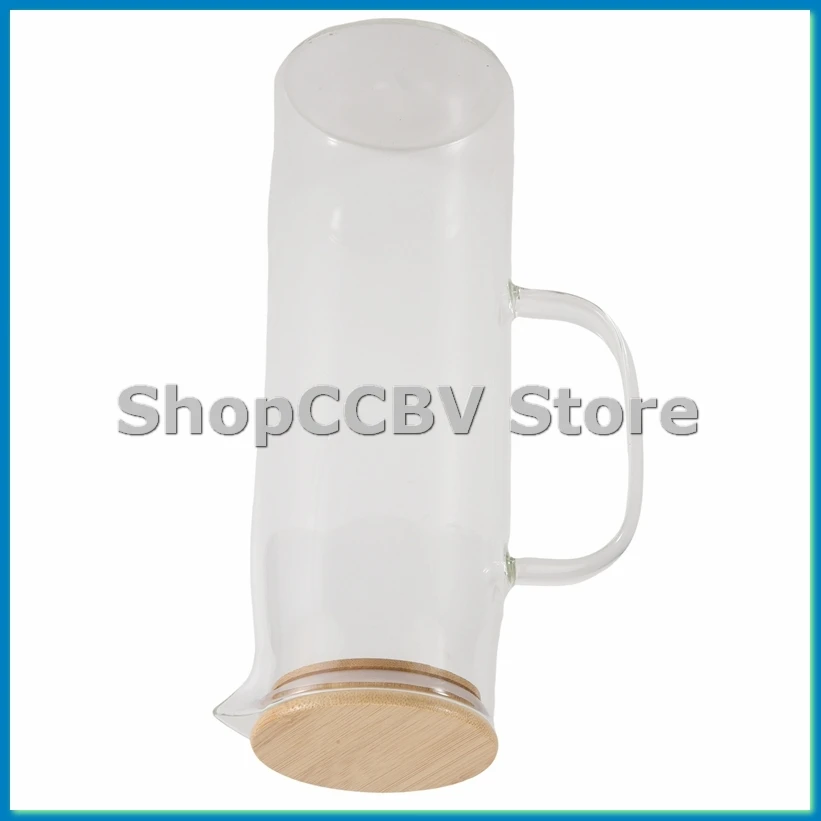 

Стеклянный кувшин для воды 1,7 л с ручкой и бамбуковой крышкой, термостойкий, для горячих и холодных напитков, чайник, кувшин для чая, кувшин для сока - A33R