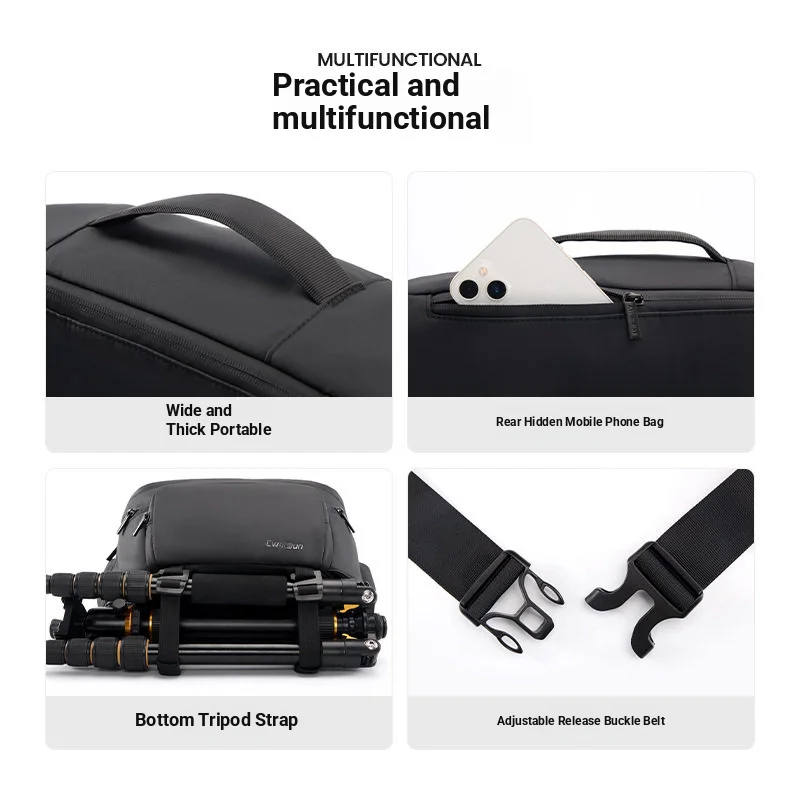 Camera Bag for Nikon, Canon, Sony, Fujifilm Leica; Olympus Panasonic Mirrorless, DSLR, Digital, Multi-Functional Camera Waist Ba