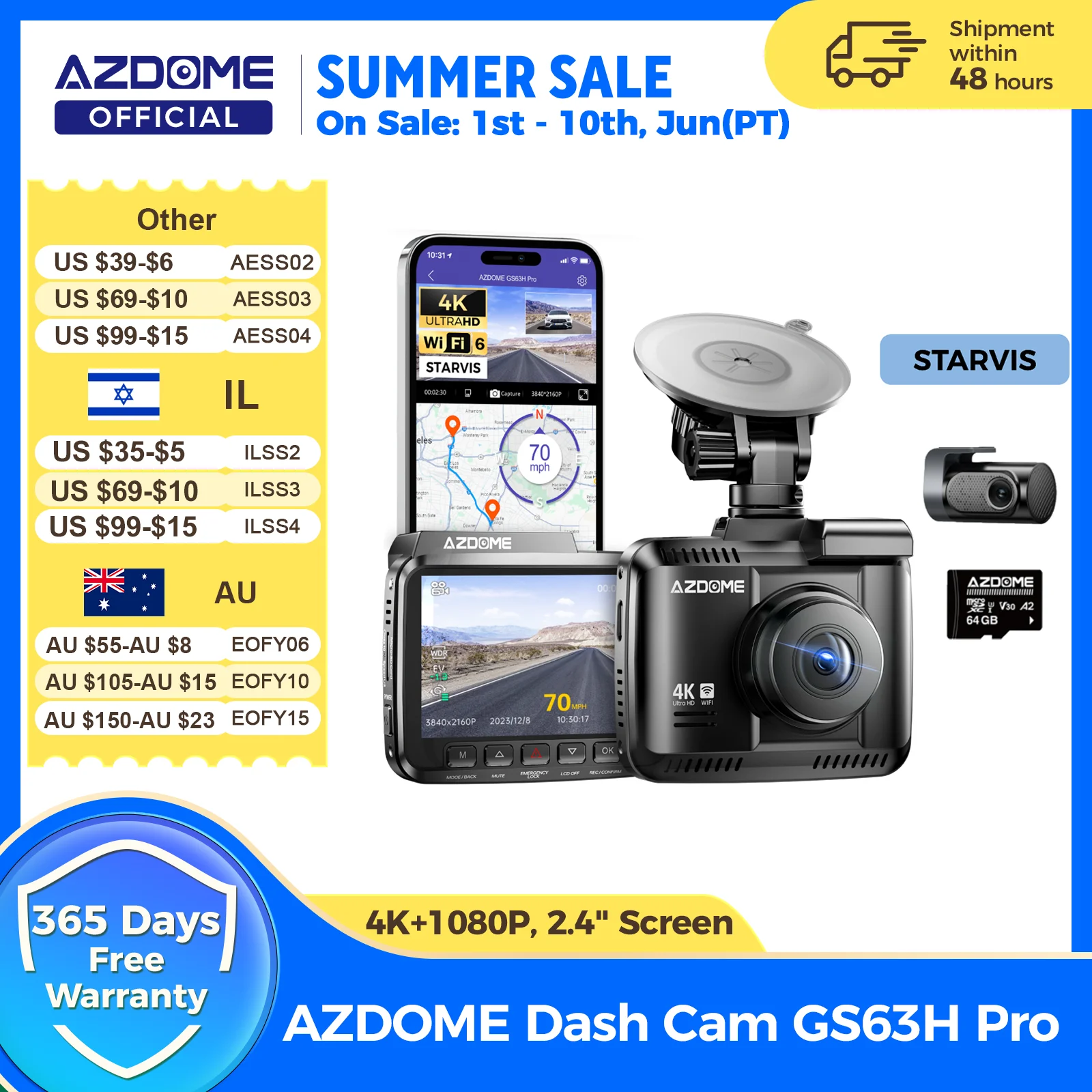 azdome-dash-cam-gs63h-pro-4k-1080p-pantalla-ips-de-24-150-°-fov-incorporado-adas-wifi-6-gps-coche-dvr-g-sensor-24h-monitor-de-estacionamiento-camare