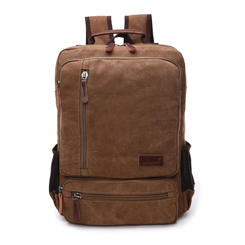 Grote Capaciteit Heren Rugzak Vintage Canvas Reizen Rugzak Mode Rits Student Schooltas Multifunctionele Man Laptop Tas