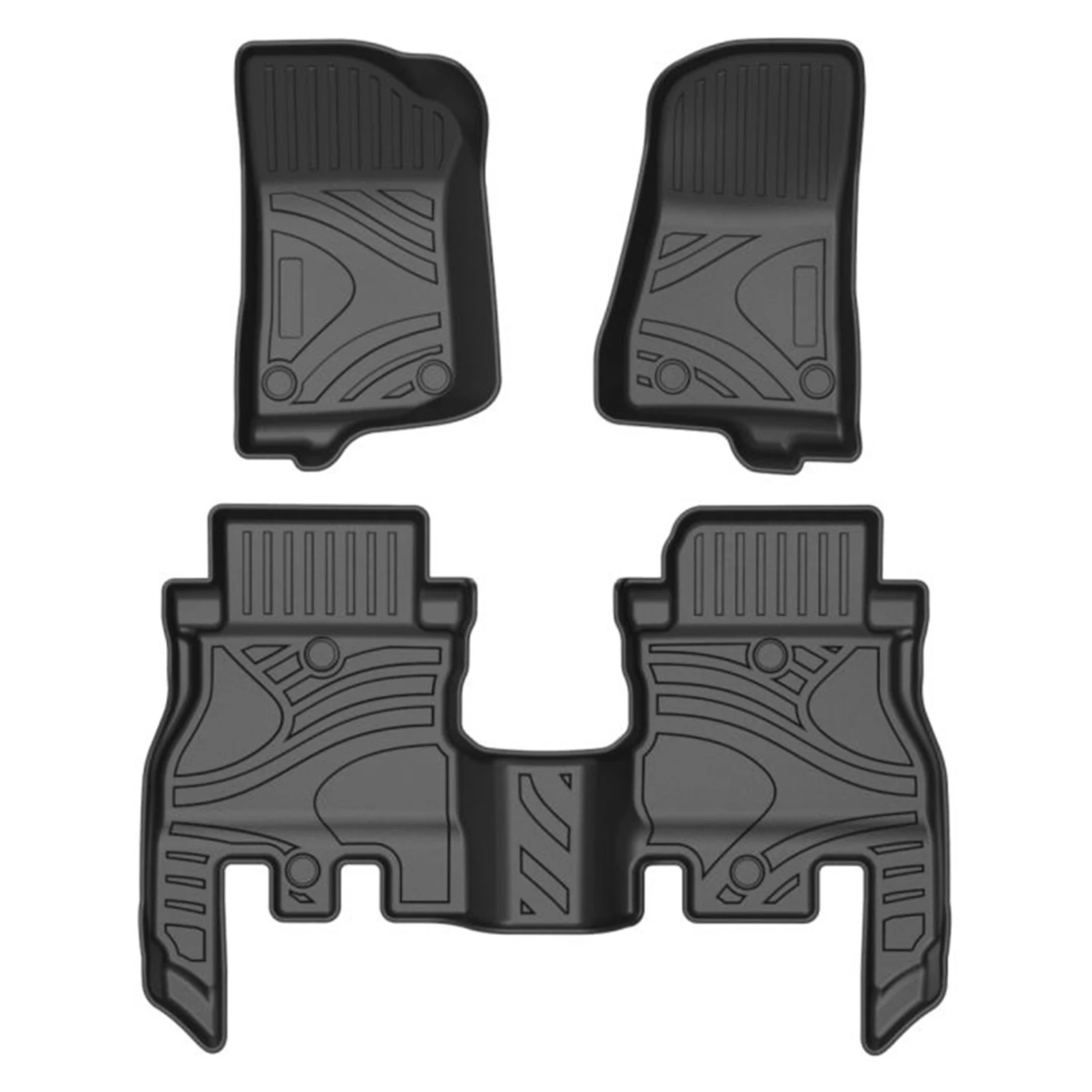 3D TPE Bodenmatte für JEEP WRANGLER JL 2018-2024 Gummi-Bodenmatten TPE Wasserdichter Teppich Rutschfeste Auto-Matte
