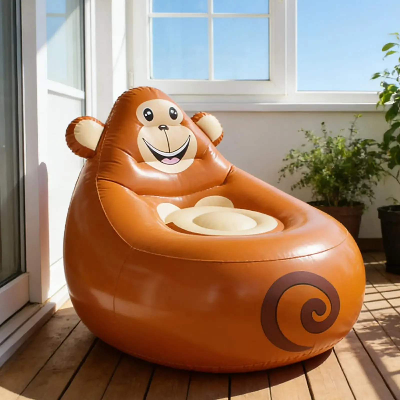Inflatable Couch For Kids Foldable Animal Shape Chair Outdoor Couch For Kids Camping Patio Beach Travel Indoor Backyard Garden