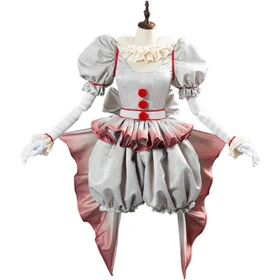 

Pennywise Cosplay Costume Horror Pennywise The Clown Costume Outfit For Women Girls Halloween Carnival Dress Outfit