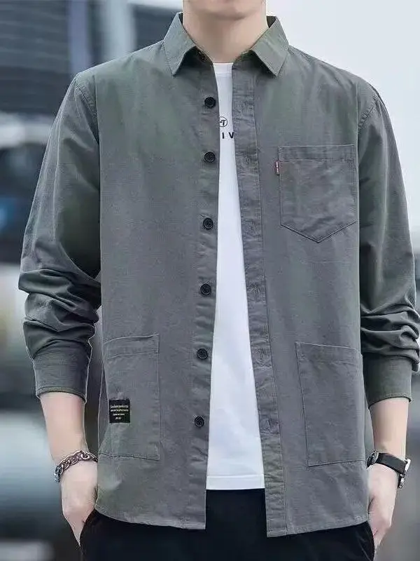 

Loose Fit Long Sve Men's irt Casual Sle Thin Outerwear Spring New Arrival Workwear Sle Button up Cardigan Faionabl...