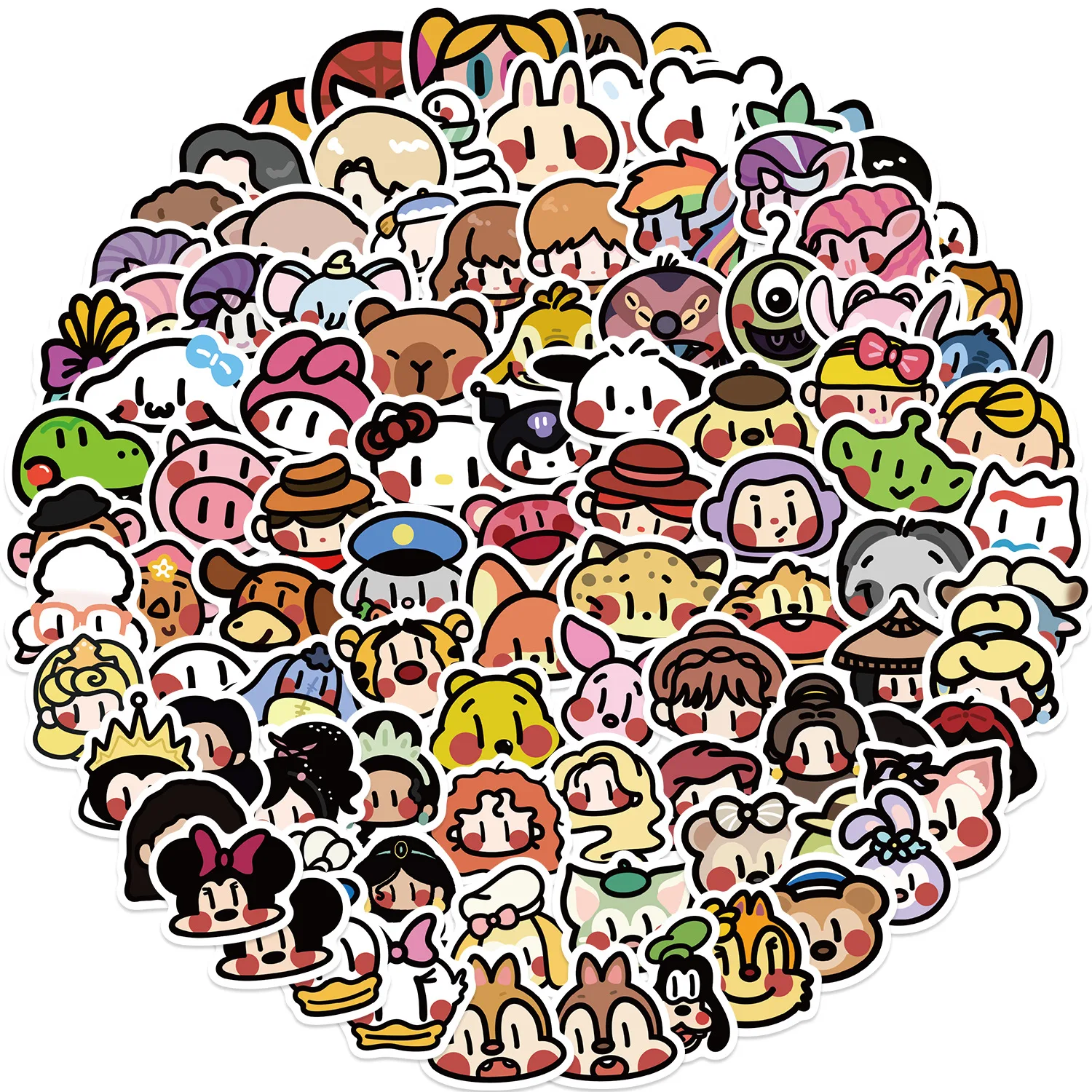 100 stuks leuke gemengde anime oldschool stickers kind speelgoed skateboard laptop fiets auto telefoon briefpapier cartoon stickers kinderen cadeau