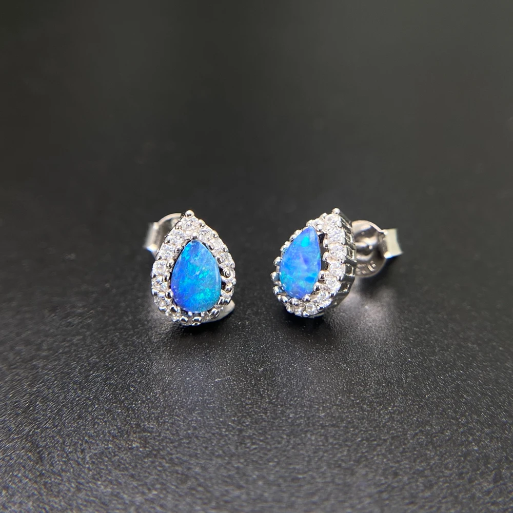 

Элегантные серьги с натуральным австралийским опалом, стерлинговое серебро 925 пробы, драгоценный камень 4*6 мм для женщин, юбилей свадьбы, вечеринки, ювелирные изделия, подарок