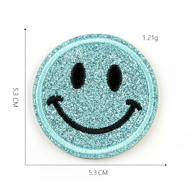 Mixed 13Pcs/Lot Smiling Face Patches Color Sewn Embroidery Iron On Applique Clothing Handmade DIY Garment Decor Accessories