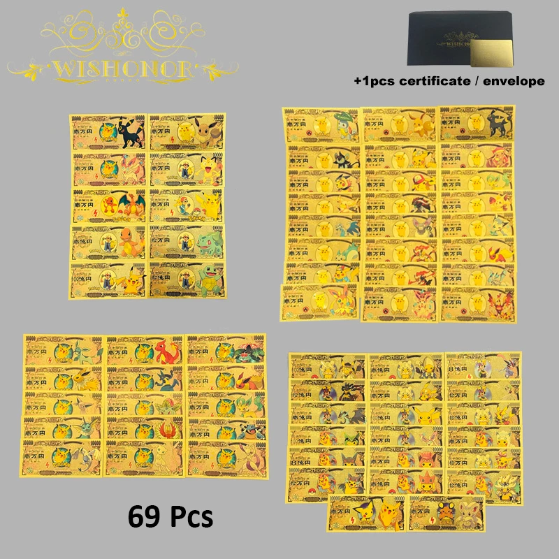 

2025 Best Price Pokemon Anime Banknote Pikachu Banknote in 24k Gold Plated For Collection
