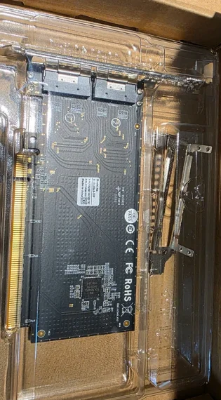 PEX8749 PCIe3.0 x16 x8x8 Pass Through Expansion Card, Dual-slot Double-wide GPU Holder ATX Power Supply