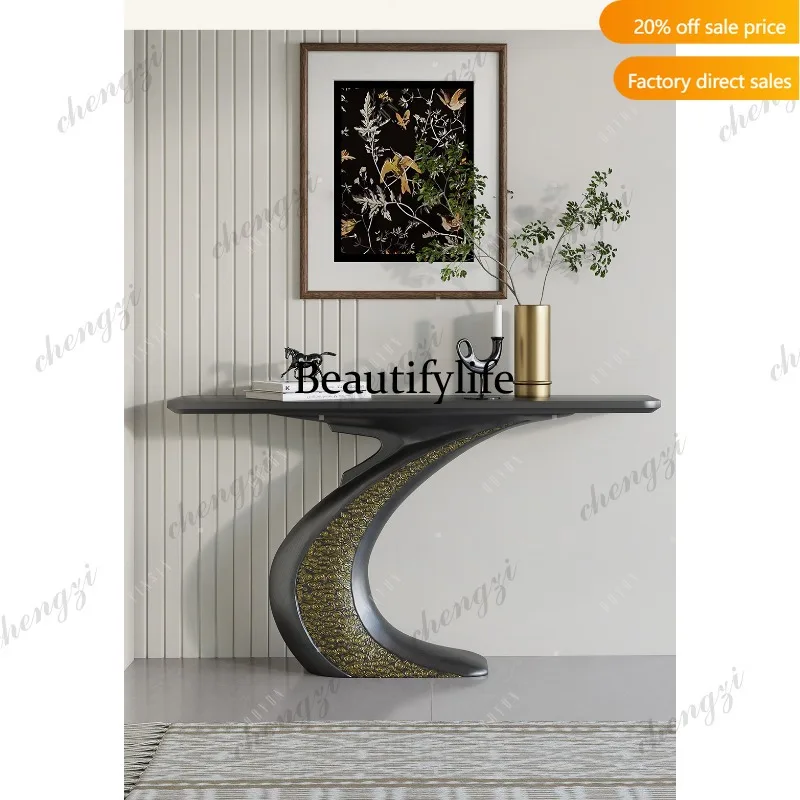 P37 Entrance table light luxury modern new Chinese style entrance hall corridor wall strip high-end view platform