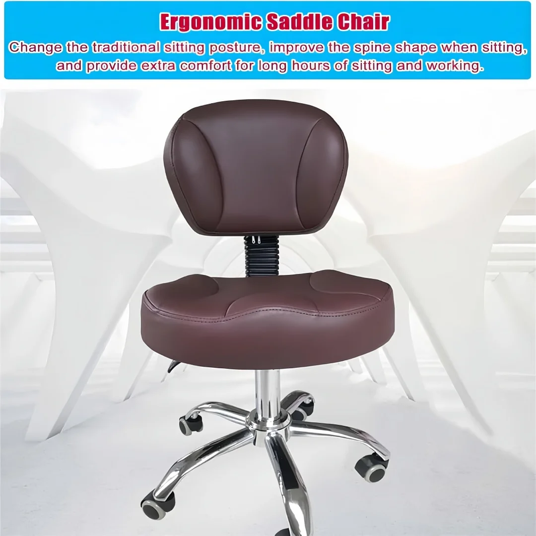 Dentist Ergonomic Rolling Stool 360° Rotating Office Chair Low Backs Computer Chair Adjustable Height Versatile Barber Chair