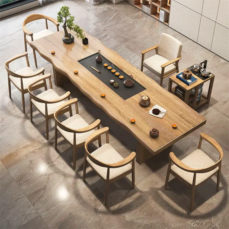Solid wood tea table integrated tea table and chair combination modern simple office new Chinese kung fu zen living room tea