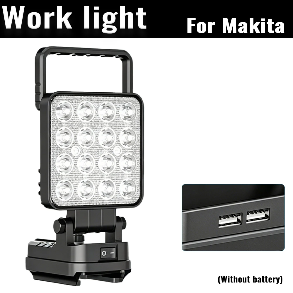 Für Makita/Milwaukee/Dewalt 18V LED-Arbeitslampe, Handbeleuchtungslampe mit USB, geeignet für Notbeleuchtung im Freien – Detail 3