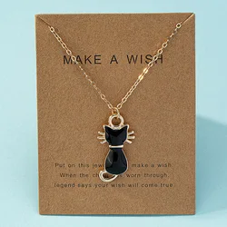 Creative Black Cat's Back Shadow Pendant Necklace Women Clavicle Chain Collar Animal Pussy Kitten Jewelry Wholesale Girl Gift