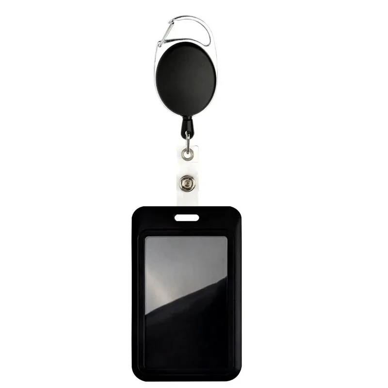 Black Retractable Badge Reel with Name Card Badge Holder Medical Badge Reel for Nurse Hospital Supplies Badge Reel Lanyard