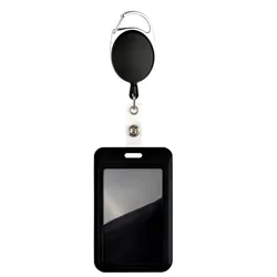 Black Retractable Badge Reel with Name Card Badge Holder Medical Badge Reel for Nurse Hospital Supplies Badge Reel Lanyard
