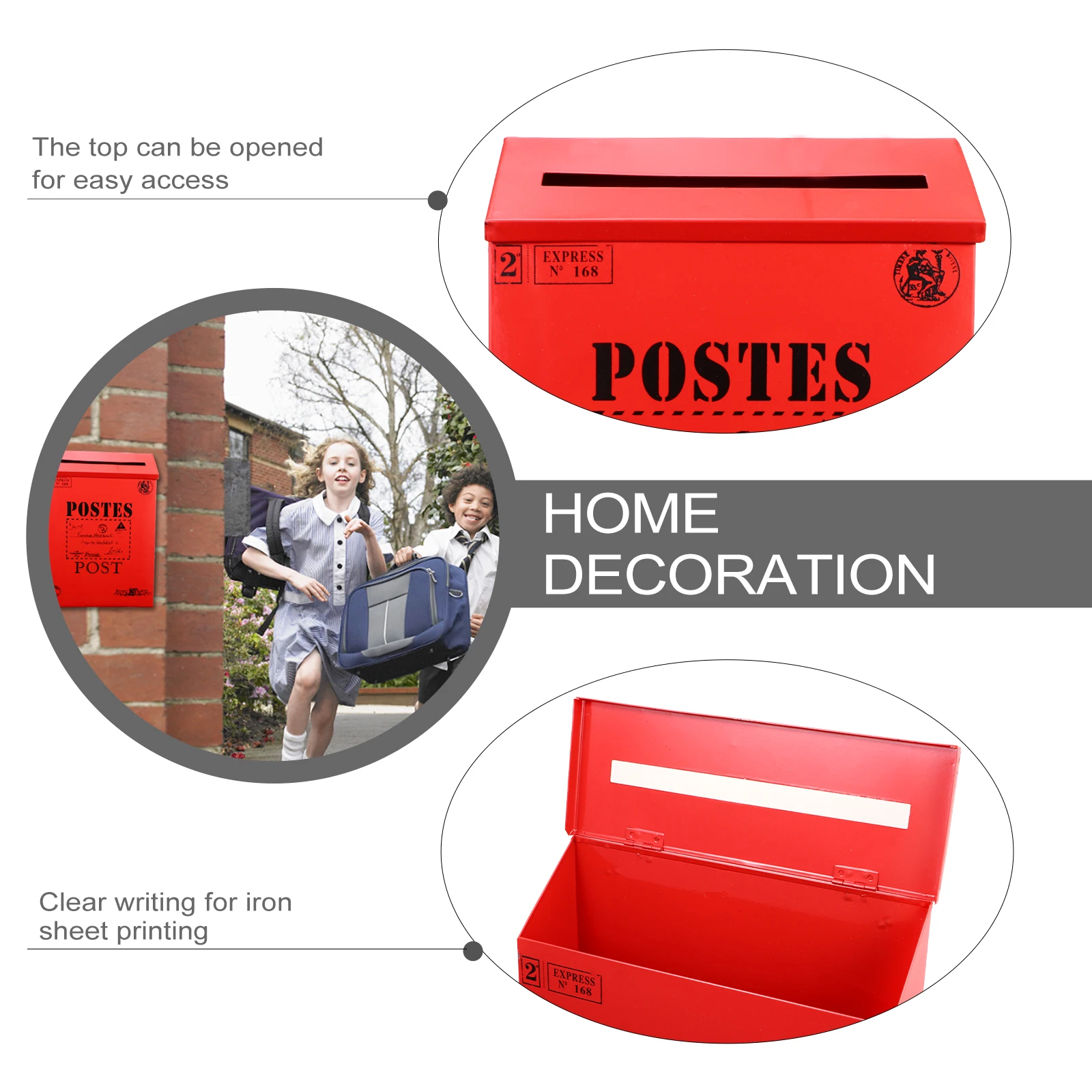 

Retro Tin Mailbox Vintage Home Decor Letter Case Large Storage for Newspapers Magazines Practical Easy Installation Durable Safe