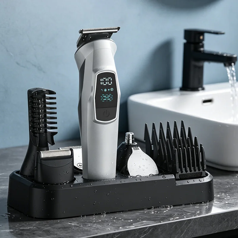 cortadora-de-pelo-inalambrica-mijia-5-en-1-con-pantalla-led-recortadora-de-barba-nariz-para-hombre-kit-de-aseo-recargable-maquina-de-cortar-cabello