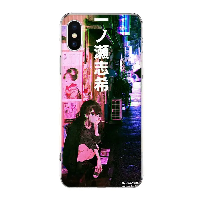 Anime Vaporwave Glitch Hot For iPhone 16 15 14 13 12 11 Pro Max Phone Case X XS XR 7 Plus Print 8 SE Apple Fundas Cover Coque 11