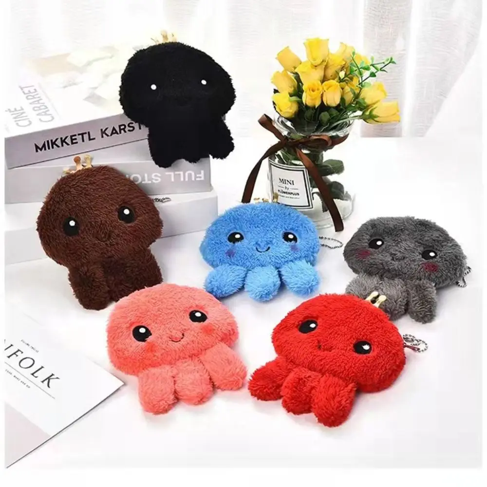 내구성 있는 만화 캐릭터 동전 지갑 문어 모양 잔돈 정리함 이어폰 가방