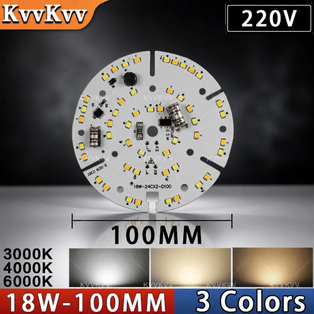 10PCS Downlight LED 5W 7W 12W 18W 220V SMD2835 PCB Integrated Driverless Lamp Panel with 15cm Wire Dimmable Recessed Spot Light