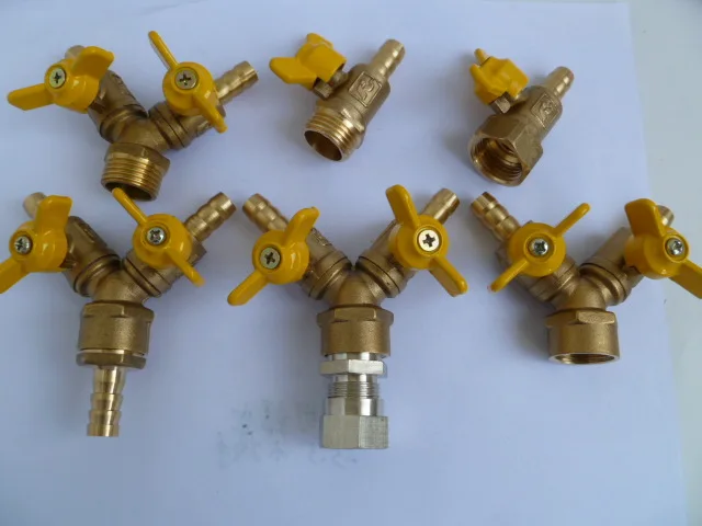 Copper gas valve gas gas valve butterfly handle 4 min pagoda inner wire double wire double fork pressure reducing valve