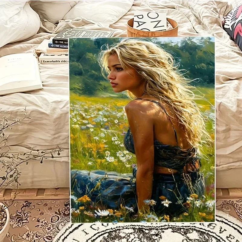 Professional Art Use A Digital Painting Kit (Requires You to Complete The Painting Yourself), 40.64X50.8 cm Featuring a Woman Si
